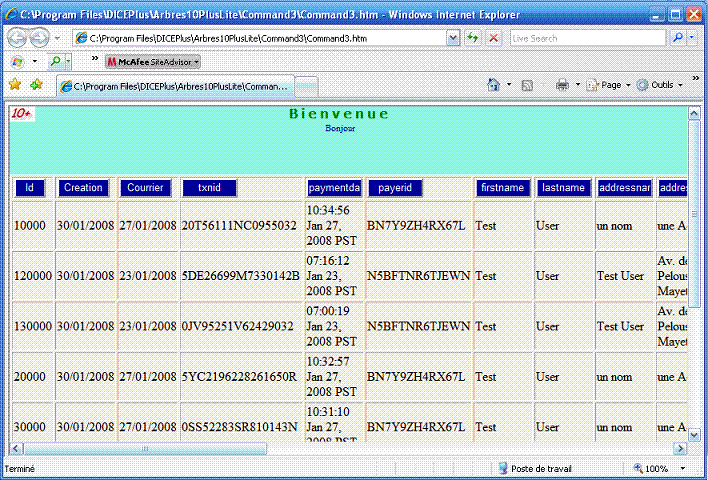 Un exemple de Cryptil de DICEPlus...